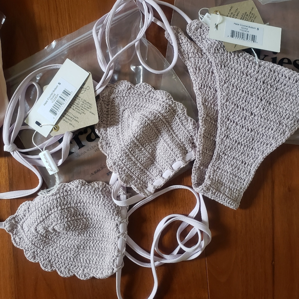 Frankie's Bikinis Haze Crochet Set Orchid